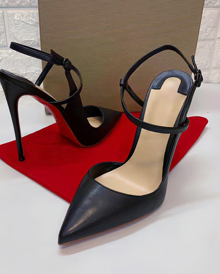 Sleek Black Lace-Up Stiletto Heels for Trendsetting Women
