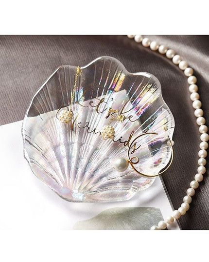 Seashell-Inspired Crystal Glass Jewelry Organizer - Chic and Elegant Storage Solution