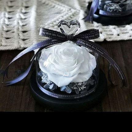 Eternal Romance - Glass Enchantment with Preserved Roses and LED Lights