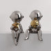 Nordic-Style Ceramic Astronaut Statue Set - 2 Pieces for Contemporary Home Decoration