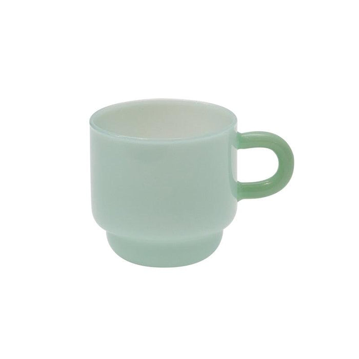 Vintage Jade Glass Mug with Heat-Resistant Design - Elegant 8oz Tea & Coffee Cup