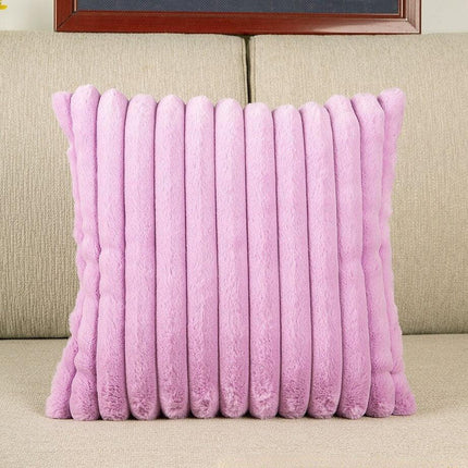 Elegant Dual-Sided Botanical Fur Pillow Cover Set - Luxurious 45x45cm & 30x50cm Sizes