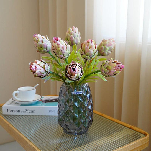 Vibrant Artificial Artichoke Stem Flowers - Set of 1 for Stylish Home and Hotel Decor