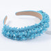 Blue Rhinestone Embellished Turban Headband - Fashion Accessory with Sparkling Crystals