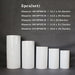 Elegant White and Gold Cylinder Display Pedestals Set