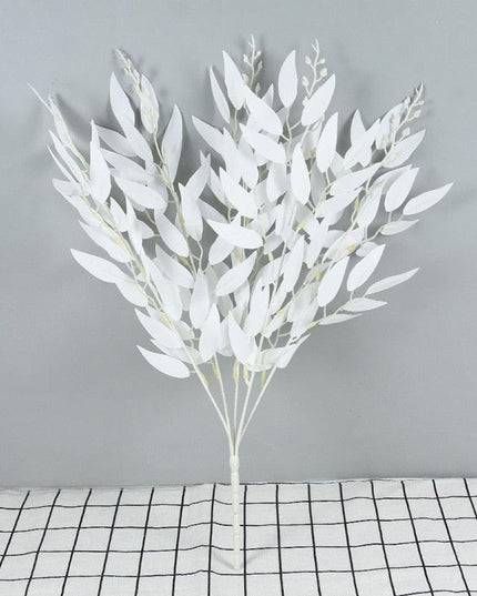 Lifelike Green Willow and Leaf Silk Arrangement - 51cm