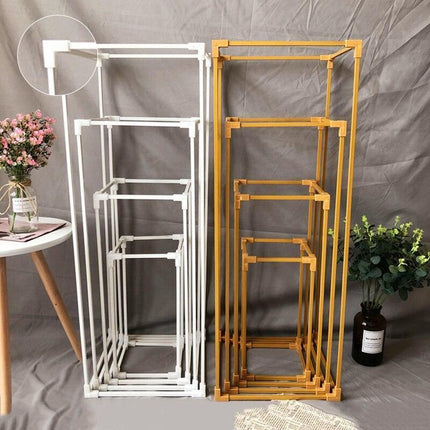 Gilded Allure: Versatile Metal Centerpiece Set for Elegant Gatherings