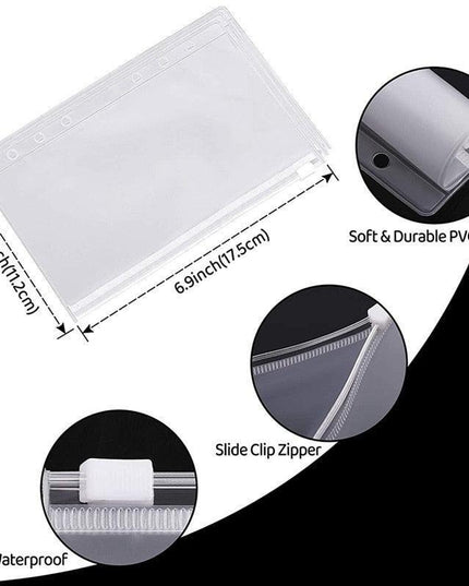 Elegant A6 Budget Planner Organizer with Customizable Loose-Leaf Pages and Secure Zippered Pockets - Stylish Financial Management Tool for Effortless Budgeting