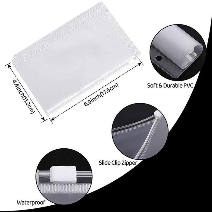 Elegant A6 Budget Planner Organizer with Customizable Loose-Leaf Pages and Secure Zippered Pockets - Stylish Financial Management Tool for Effortless Budgeting