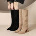 KemeKiss Women's Genuine Leather Knee-High High Heel Boots - Sophisticated Winter Elegance