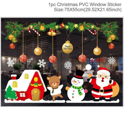 Festive Holiday Celebration Sticker Set: Christmas & New Year Wall and Window Decor