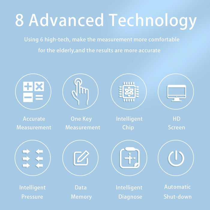 Smart Digital Blood Pressure Monitor with Multilingual Support and Memory Function