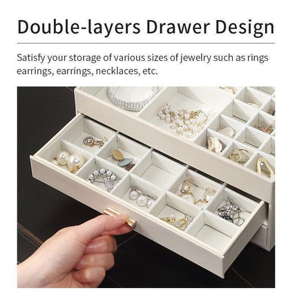 Elegant Two-Tier Jewelry Organizer with Clear Viewing Lid