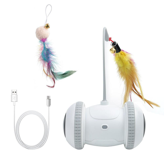 Interactive Sensor Cat Toy with Feather Teaser - Keep Your Kitty Active and Entertained