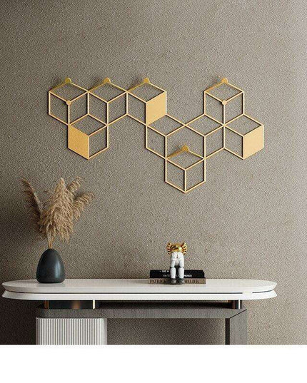 Elegant Wrought Iron Entryway Organizer - Chic Storage for Hats and Apparel