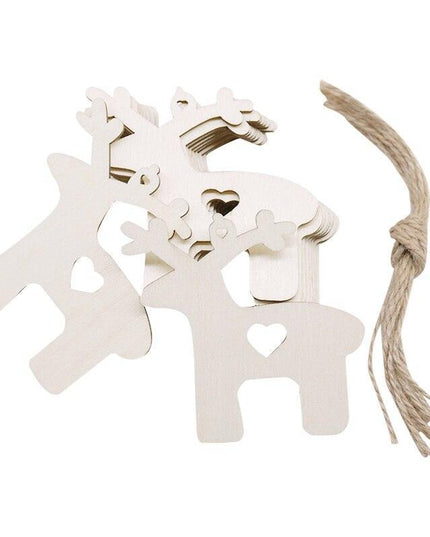 Wooden Snowflake Chip Ornaments - Cheerful Set of 10 for Holiday Celebrations