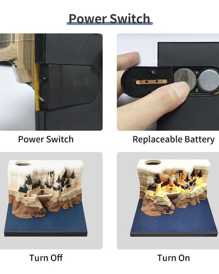 Illuminated Fantasy Castle 3D Memo Pad - Unlock Your Imagination