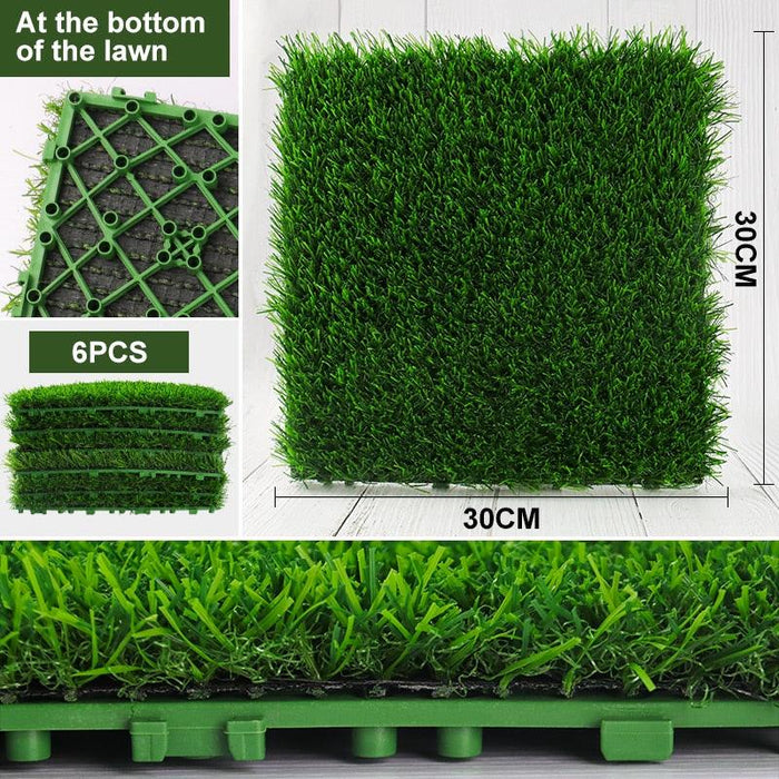 Pet-Friendly Artificial Grass Turf Tiles for Easy Home and Balcony Decor - 6/12PCS