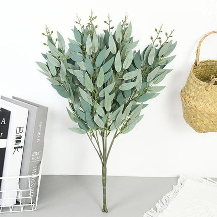 Lifelike Green Willow and Leaf Silk Arrangement - 51cm