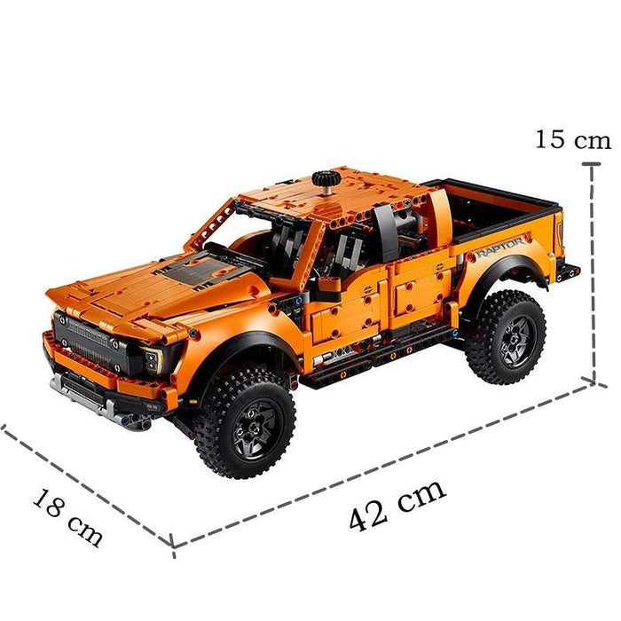 1379-Piece Fordly Raptors F-150 Off-road Pickup Truck Building Blocks Kit - Blocks Fans' Favorite Model