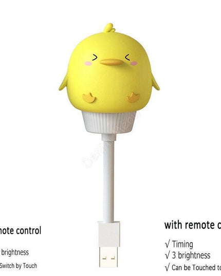 Adorable Rabbit LED Night Light - Customizable Brightness, Rechargeable & Remote-Controlled for Nighttime Serenity