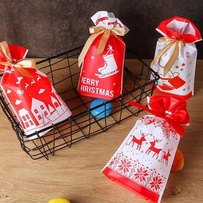 Santa's Festive Candy Gift Bag Set - Pack of 5