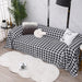 Classic Houndstooth Plaid Cotton Knitted Throw Blanket - Soft and Cozy for Bed or Sofa Decor