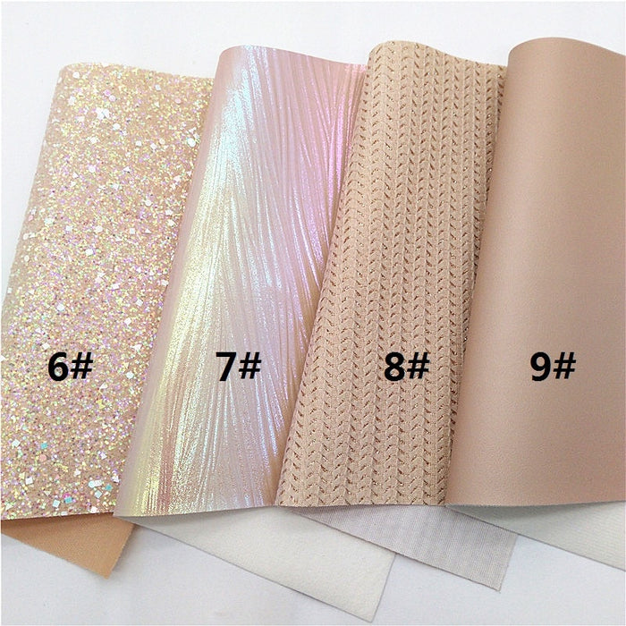 Gold Leopard Glitter Lace Faux Leather Sheets for DIY Crafting