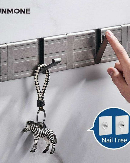 Stylish Grey Aluminum Wall Hooks for Modern Home Organization