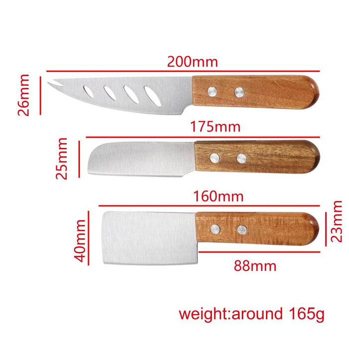 Charcuterie Knife Set with Acacia Handles - Premium 3-Piece Collection