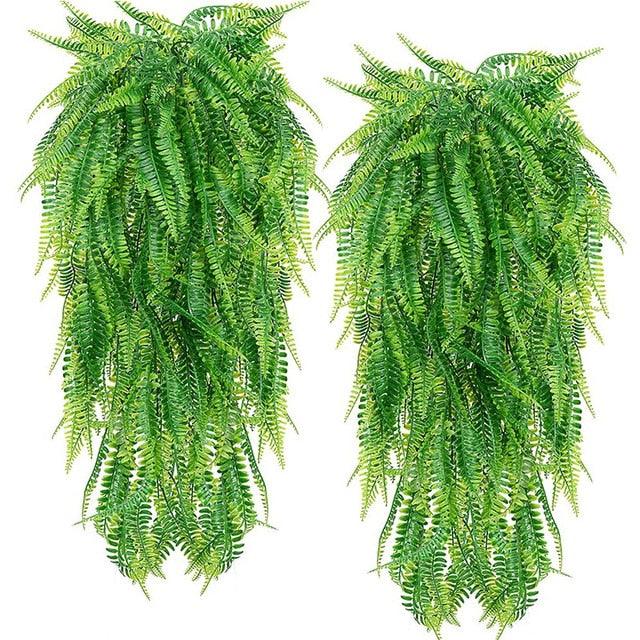 Lifelike Persian Fern Faux Hanging Plant Duo - Chic Greenery for Home and Event Decor