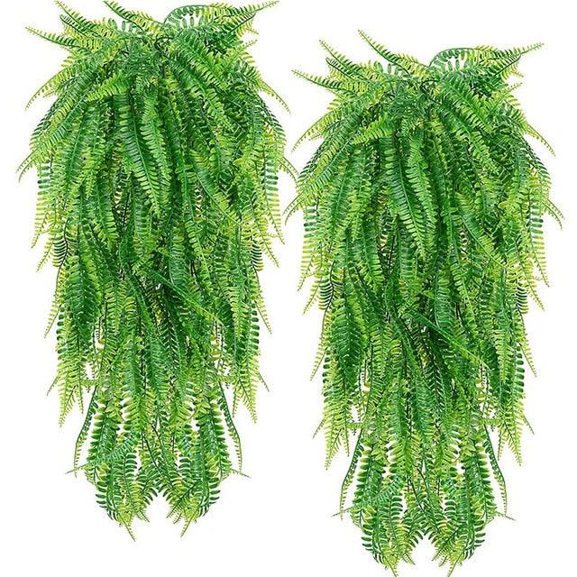 Elegant Persian Fern Faux Hanging Plant Set - Stylish Greenery for Home Decor and Occasions