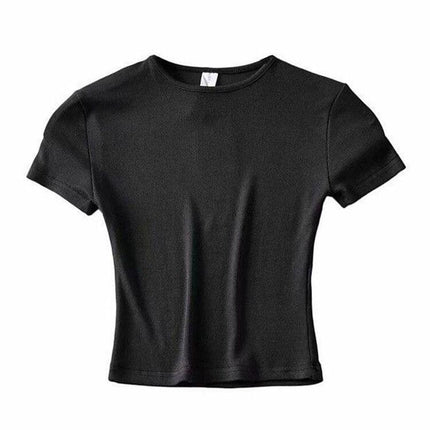 Summer Chic O-Neck Crop Top Tee for Trendy Style
