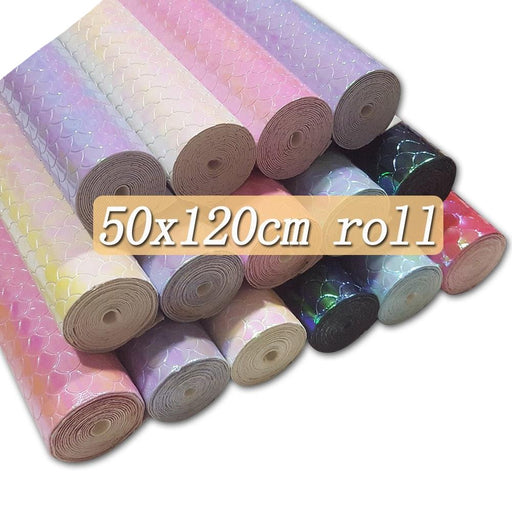 Elevate Your Crafting Abilities with Mermaid Faux Leather Fabric Roll