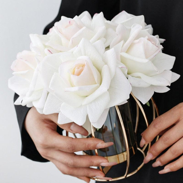 Elegant 4-Piece Rose Latex Artificial Flower Set for Timeless Beauty