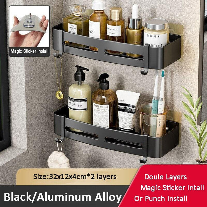 Aluminum Alloy Effortless Bathroom Corner Organizer