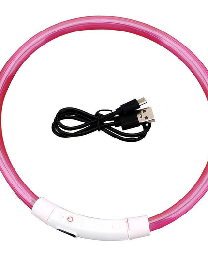 Illuminated USB Rechargeable Dog Collar for Optimal Night Safety and Visibility