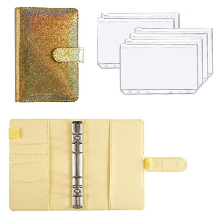 Efficient Organization A6 Vegan Leather Planner with Interchangeable Sheets and Zippered Pockets