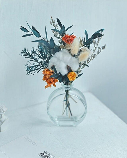 Pastoral Elegance: Handcrafted 25CM Natural Dried Flower Arrangement