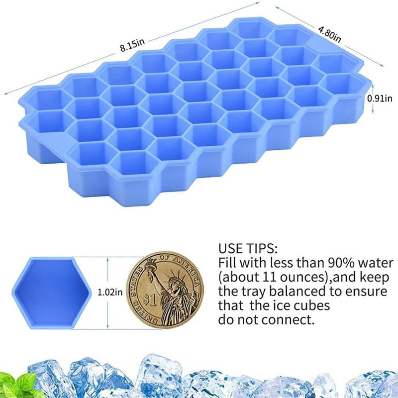 Vibrant Honeycomb Silicone Ice Cube Mold - Ideal for Cocktails and Frozen Delights