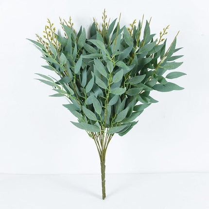 Lifelike Green Willow and Leaf Silk Arrangement - 51cm