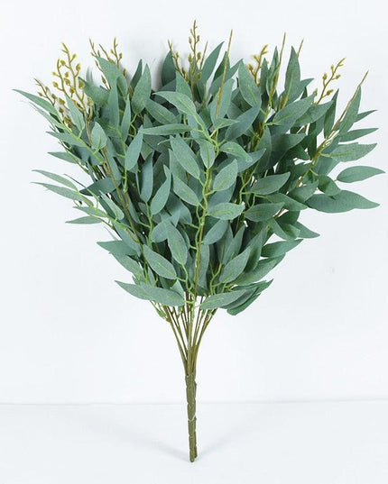 Lifelike Green Willow and Leaf Silk Arrangement - 51cm