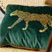 Exquisite Golden Leopard Embroidery Velvet Cushion Cover - Vintage Animal Collection