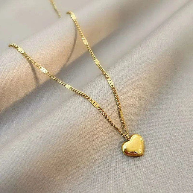 Chic Minimalist Heart Pendant Necklace: Japanese and Korean Inspired Jewelry for Effortless Elegance
