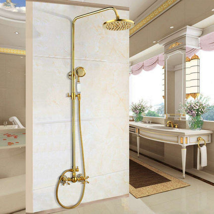 Luxurious Golden Opulence Brass Rainfall Shower Set