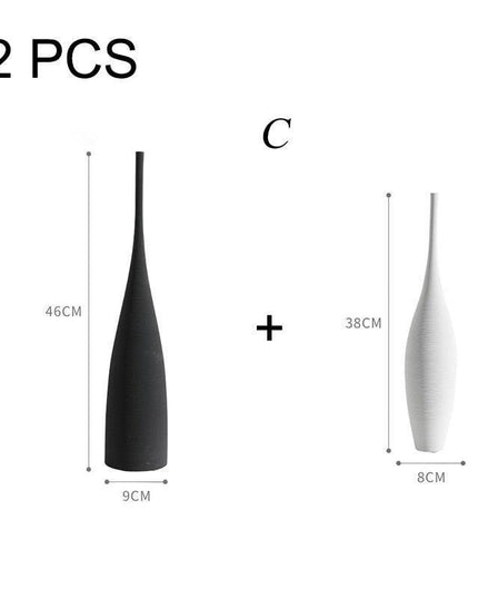 Elegant Artisan: Distinctive Black and White Handmade Ceramic Vase