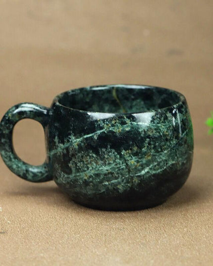 Natural Green Jade Wellness Mug with Magnetic Properties