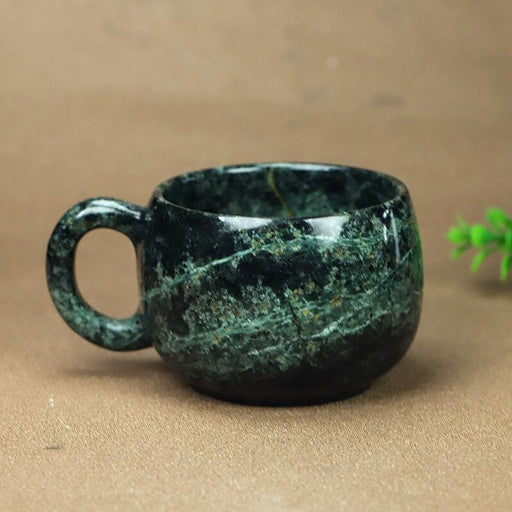 Natural Magnetic Stone Green Jade Teacup Mug