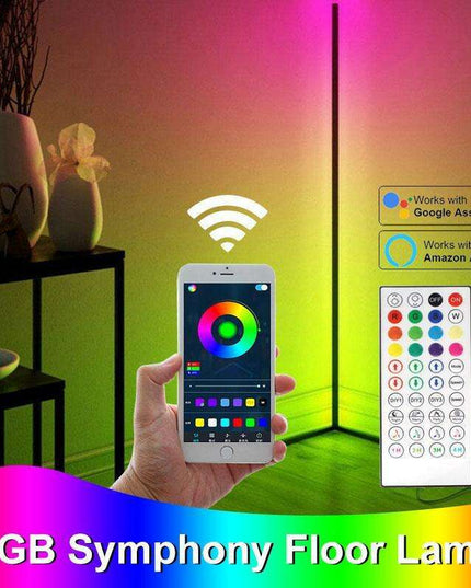 Modern Smart RGB LED Floor Lamp with Music Sync and App Control for Stylish Living Spaces