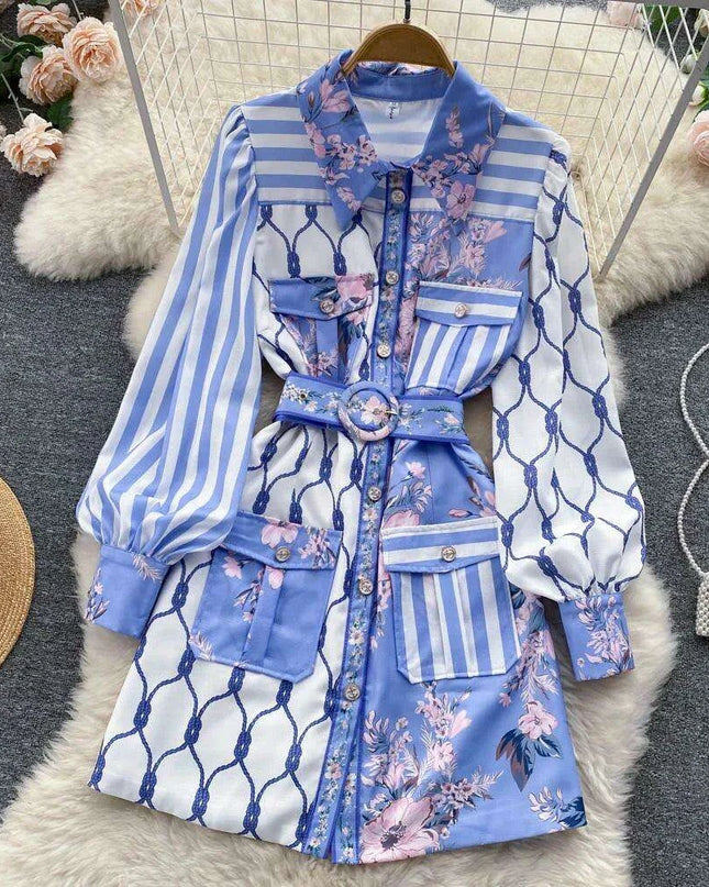 Ethereal Elegance: Chic Printed Shirt Dress for the Contemporary Woman